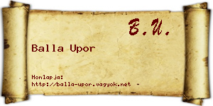 Balla Upor névjegykártya